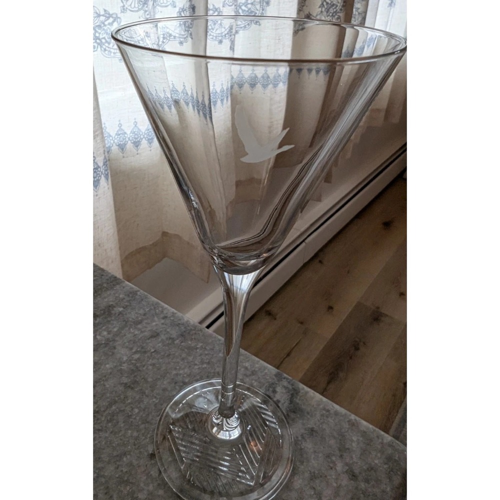 Grey Goose Etched Martini‎ Glass Waffle Base